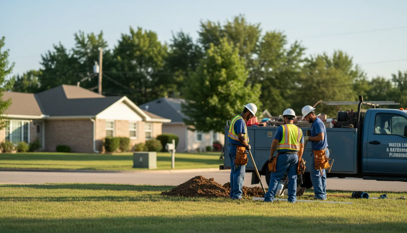 Residential water line and bathroom plumbing service in Parnell, IA